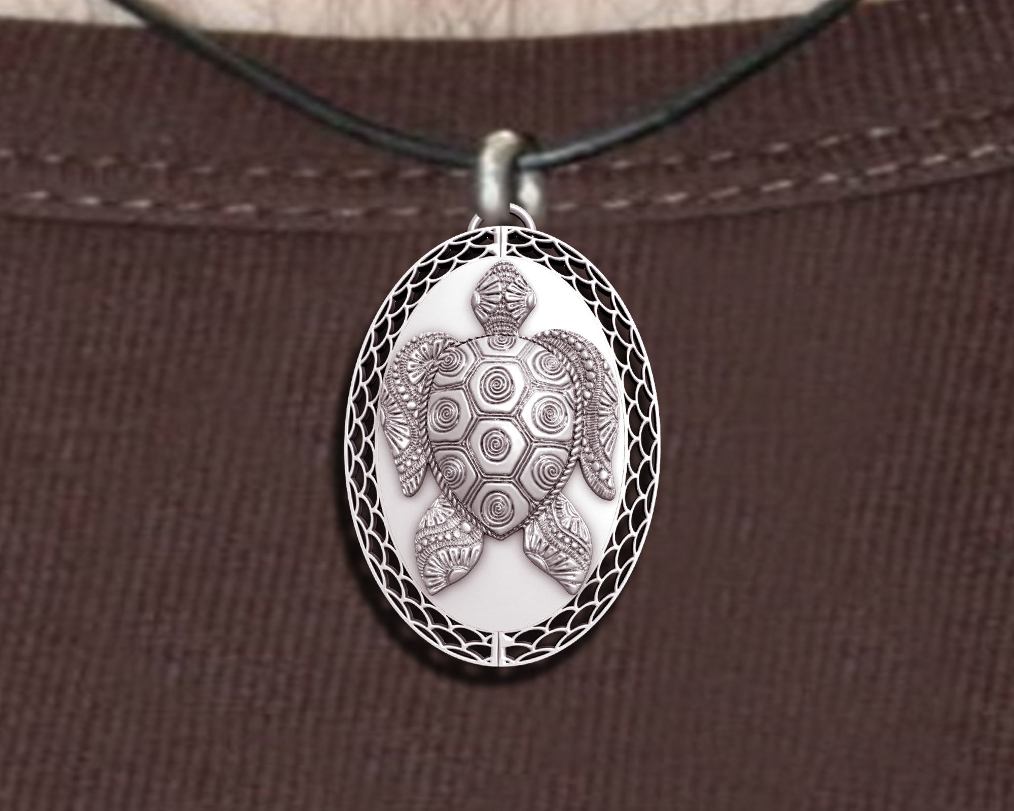 Turtle  Pendant   3D print model_5