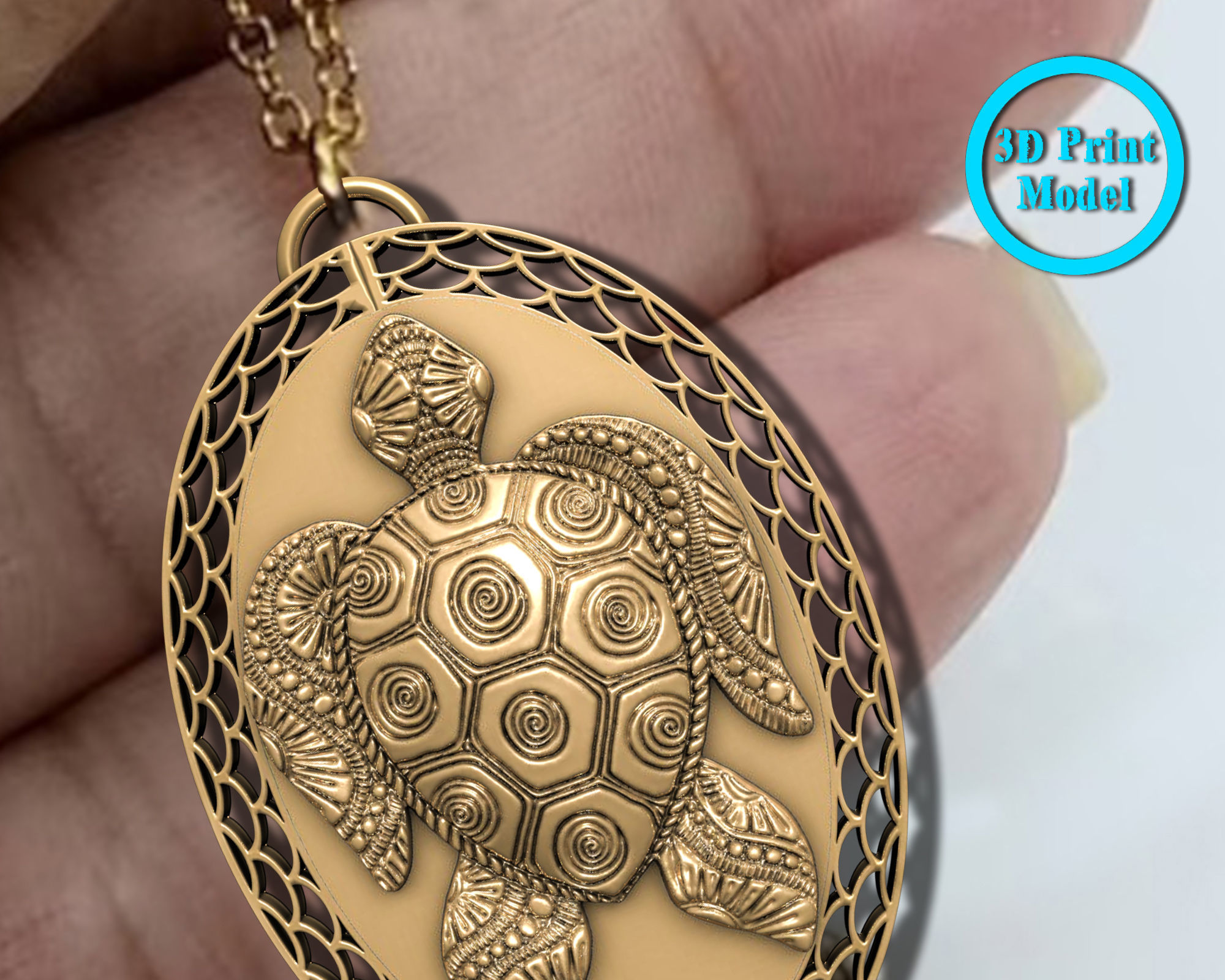 Turtle  Pendant   3D print model_2