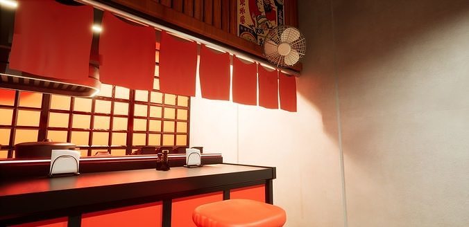 Ramen Shop Low-poly 3D model 7