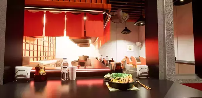 Ramen Shop Low-poly 3D model