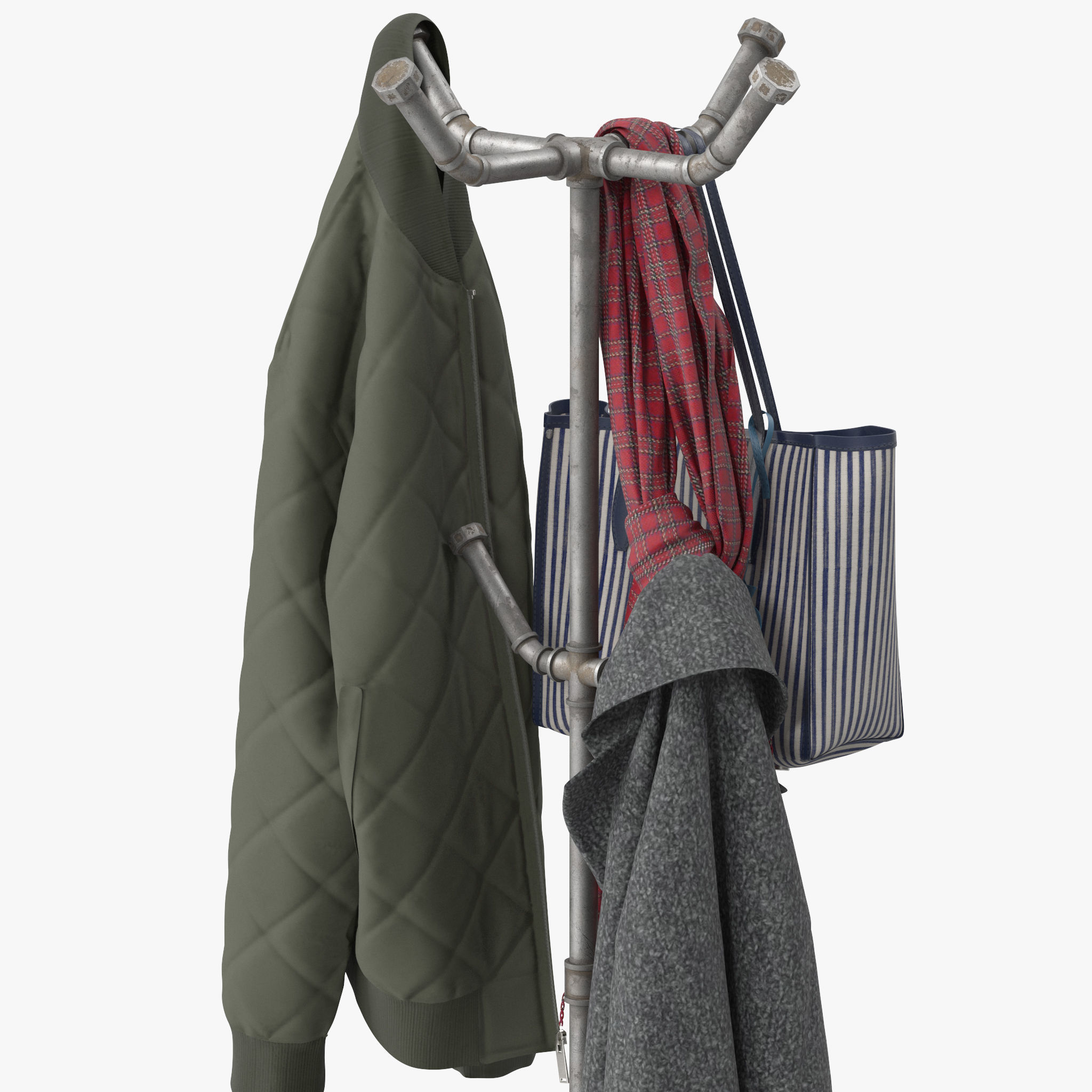 Model 715 Coat Rack Industrial Coat Racks 3D model | CGTrader