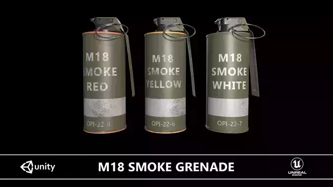 M18 SMOKE GRENADE Low-poly 3D model