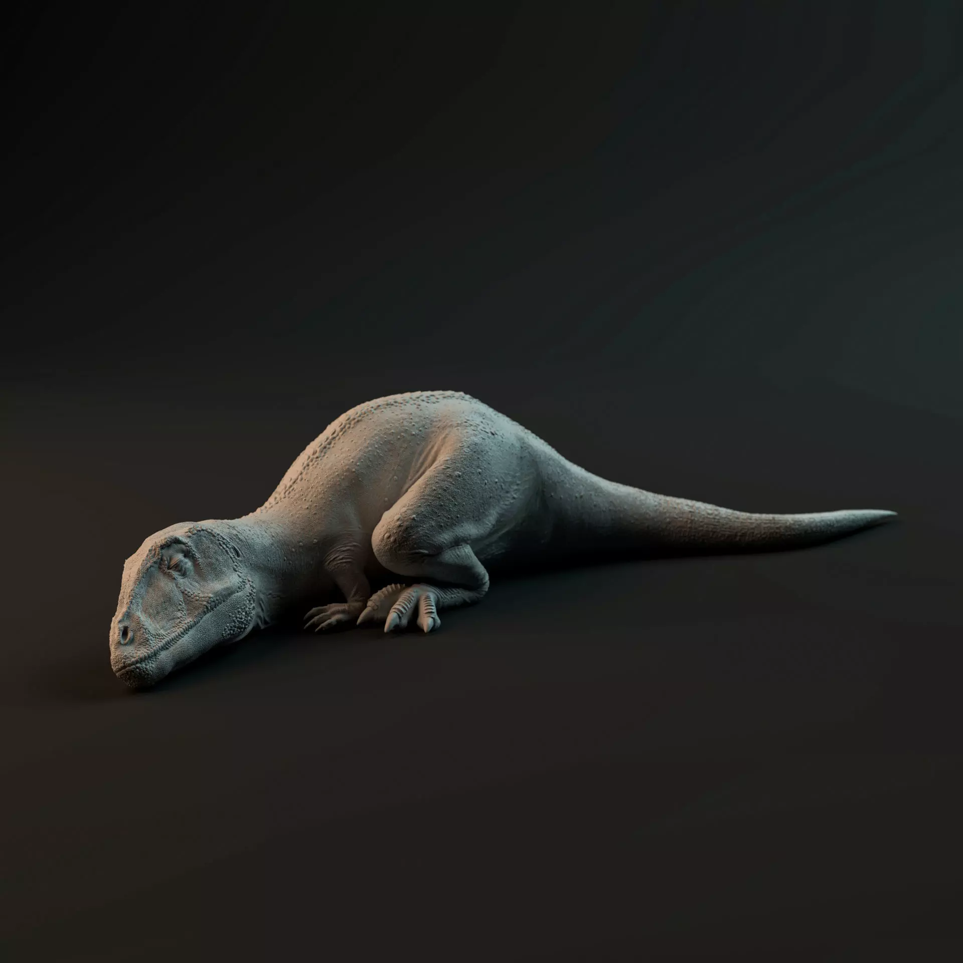 Carcharadontosaurus hatchling sleeping - pre-supported 3D print model