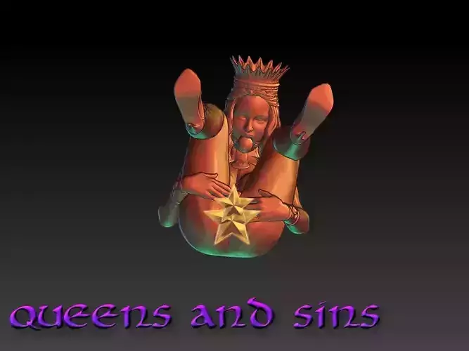 Queens and sins - Queen Estela- erotic miniature 3D print model