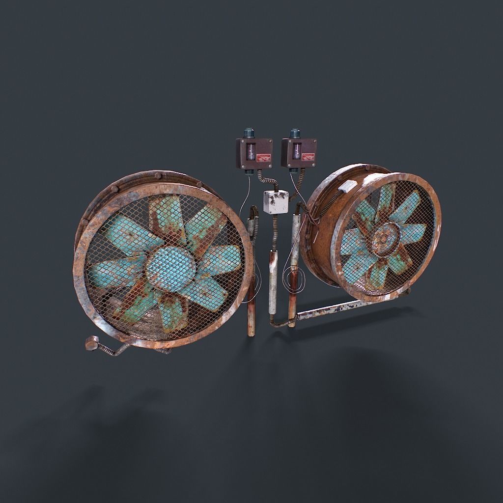 Old Industrial Ventilation Low-poly 3D model_19