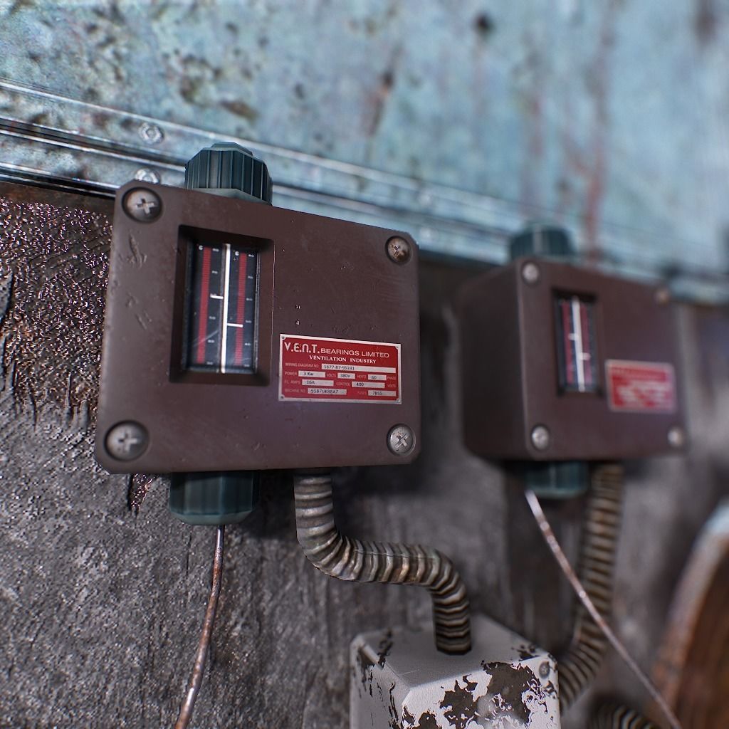 Old Industrial Ventilation Low-poly 3D model_8