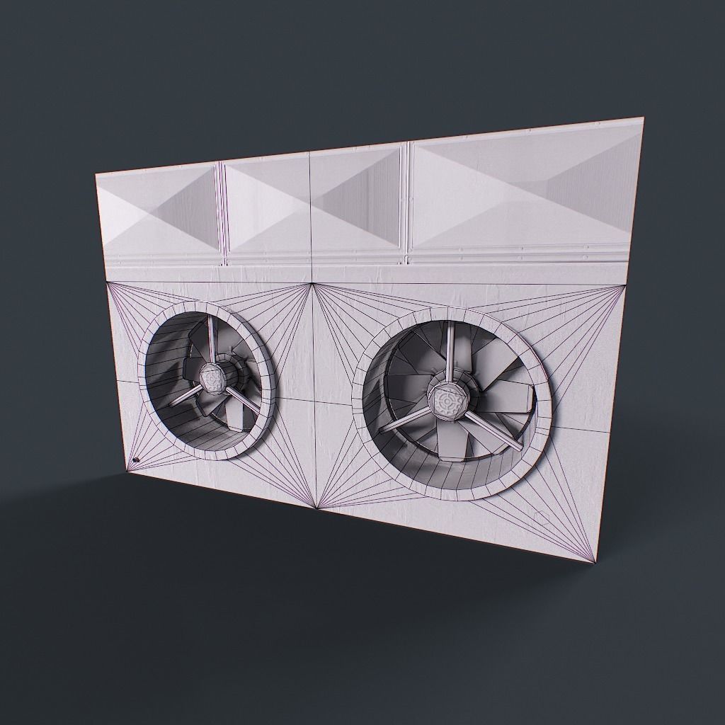 Old Industrial Ventilation Low-poly 3D model_27