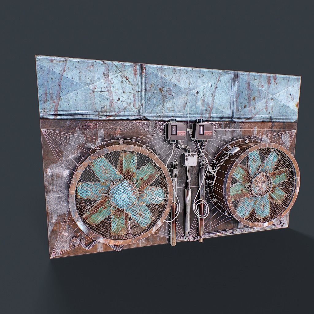 Old Industrial Ventilation Low-poly 3D model_16