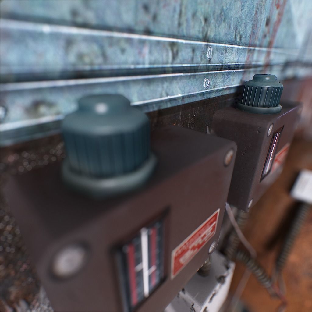 Old Industrial Ventilation Low-poly 3D model_9