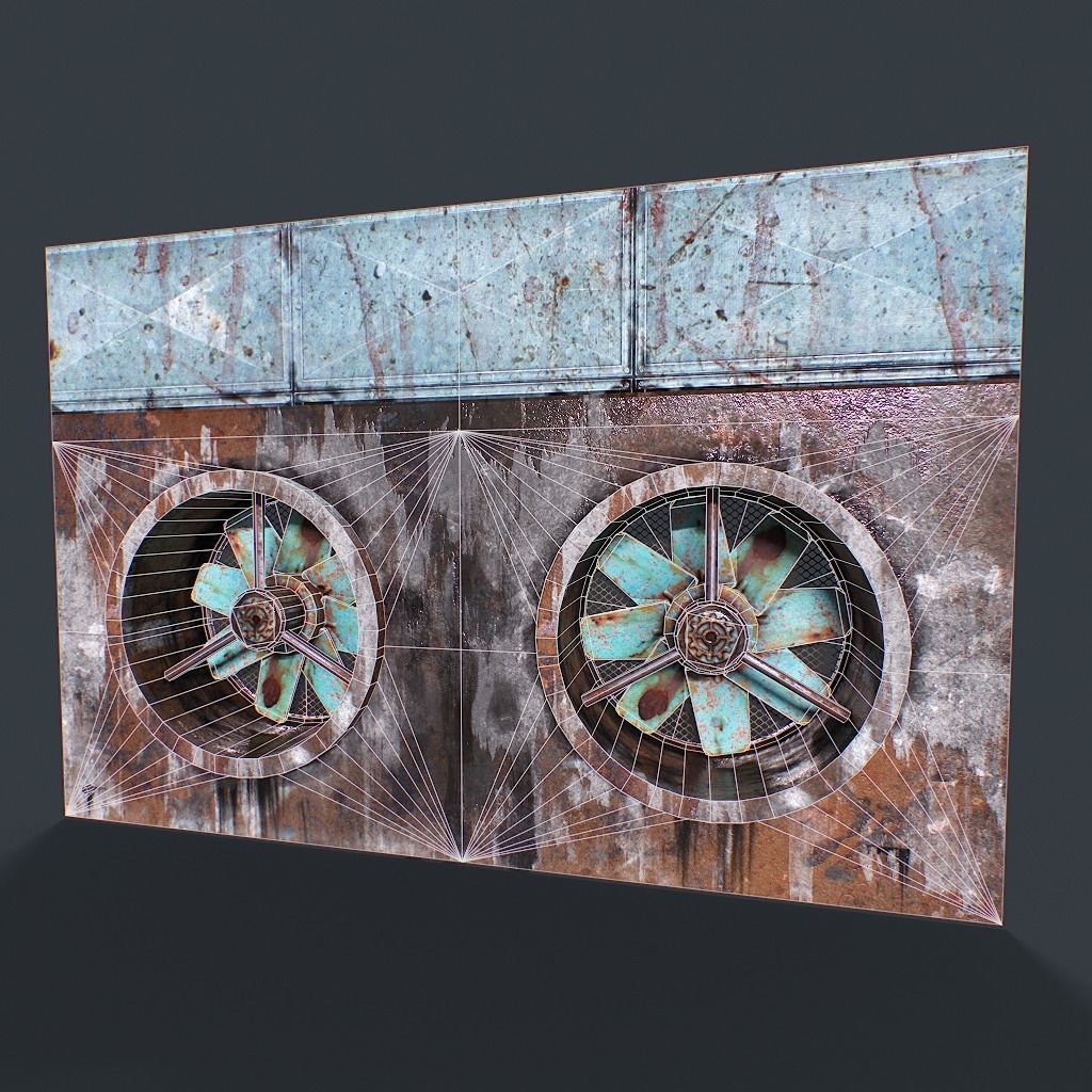 Old Industrial Ventilation Low-poly 3D model_17
