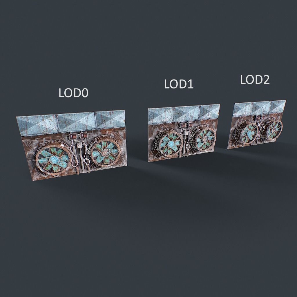 Old Industrial Ventilation Low-poly 3D model_22