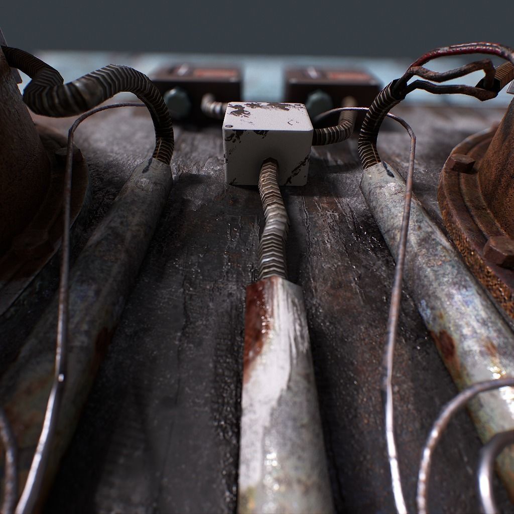 Old Industrial Ventilation Low-poly 3D model_10