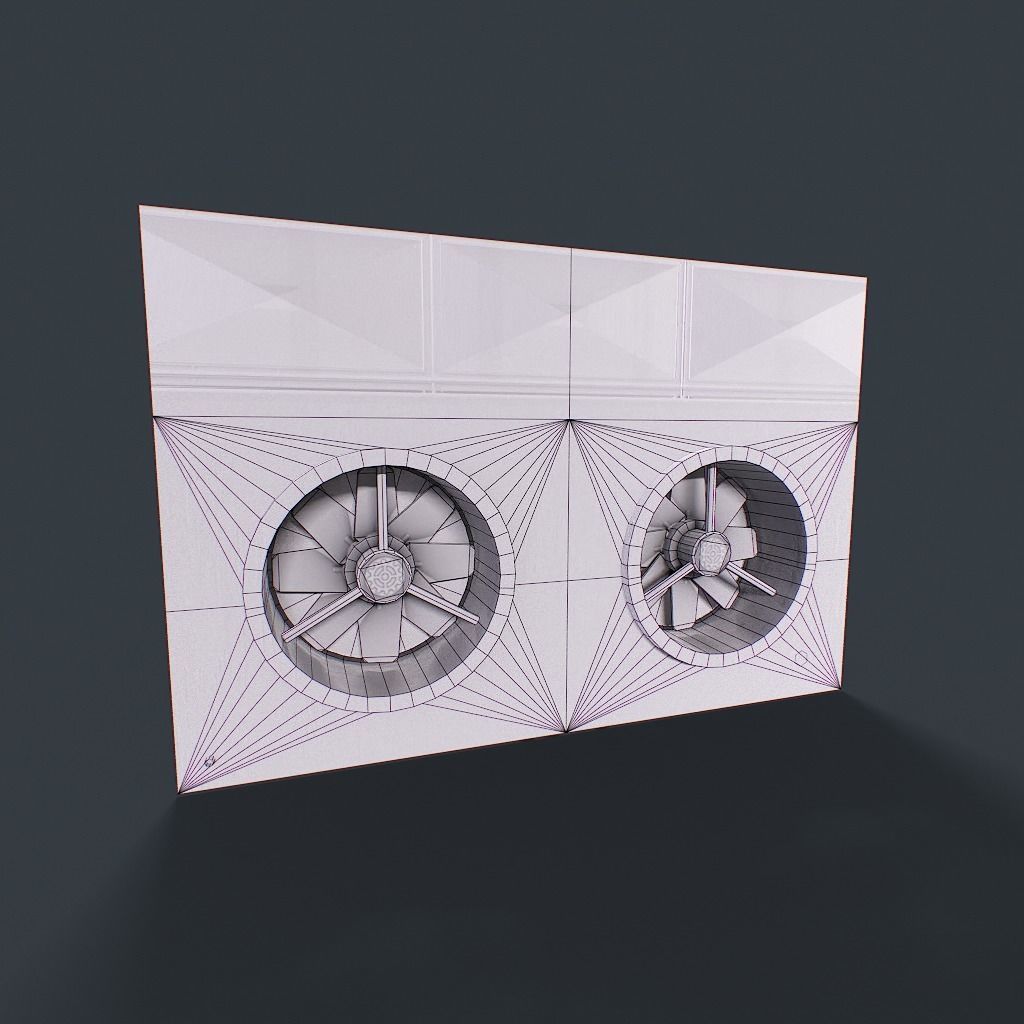 Old Industrial Ventilation Low-poly 3D model_26