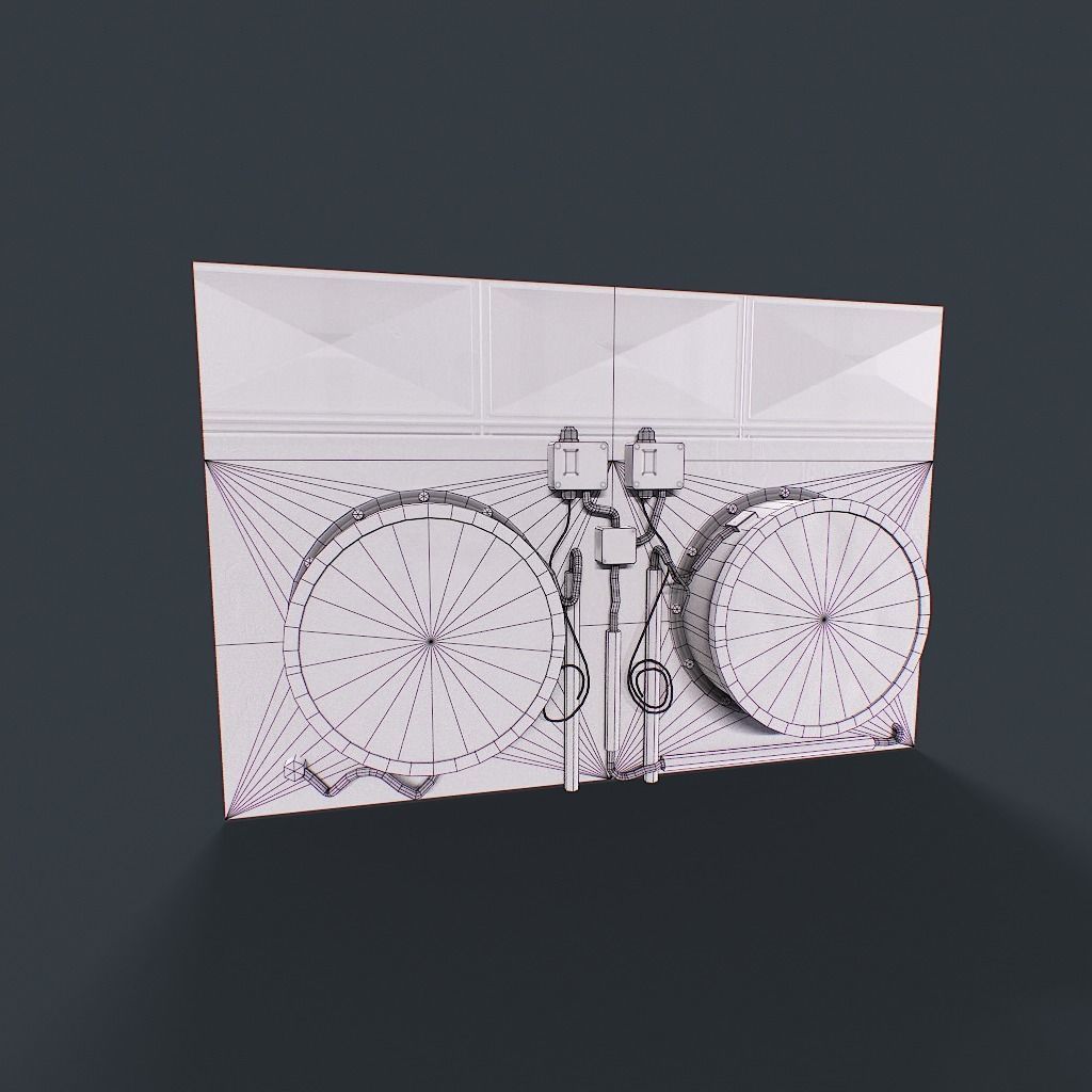 Old Industrial Ventilation Low-poly 3D model_24