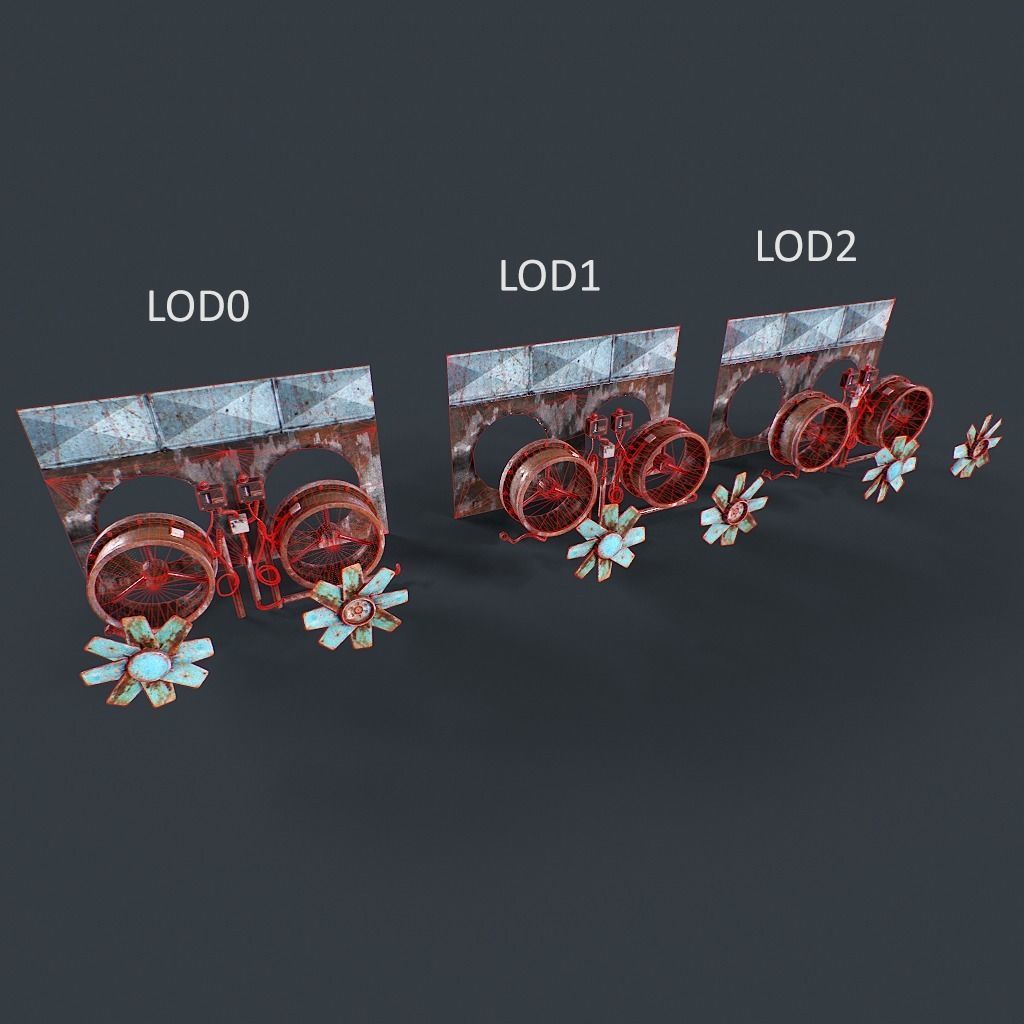 Old Industrial Ventilation Low-poly 3D model_23