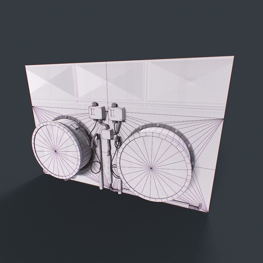 Old Industrial Ventilation Low-poly 3D model_25