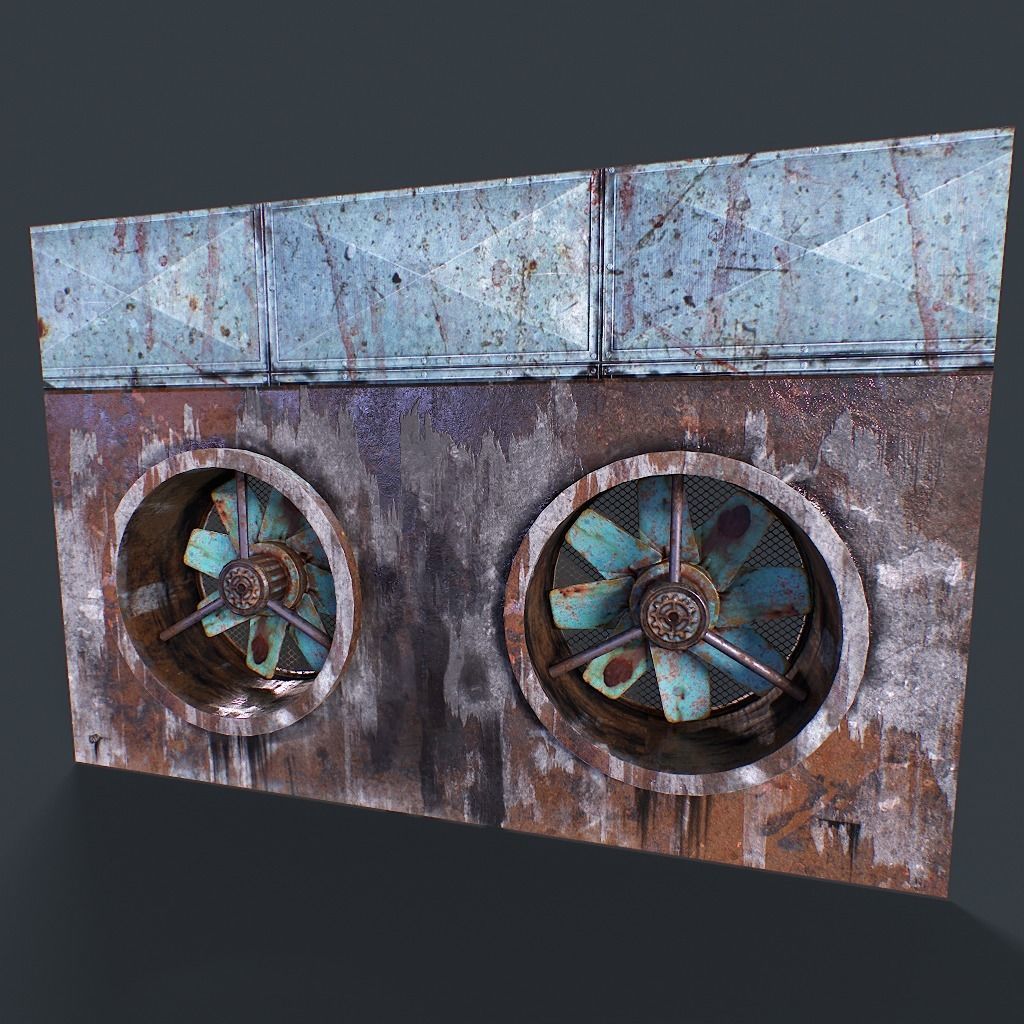 Old Industrial Ventilation Low-poly 3D model_3