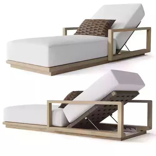 RH BELIZE TEAK CHAISE 3D model