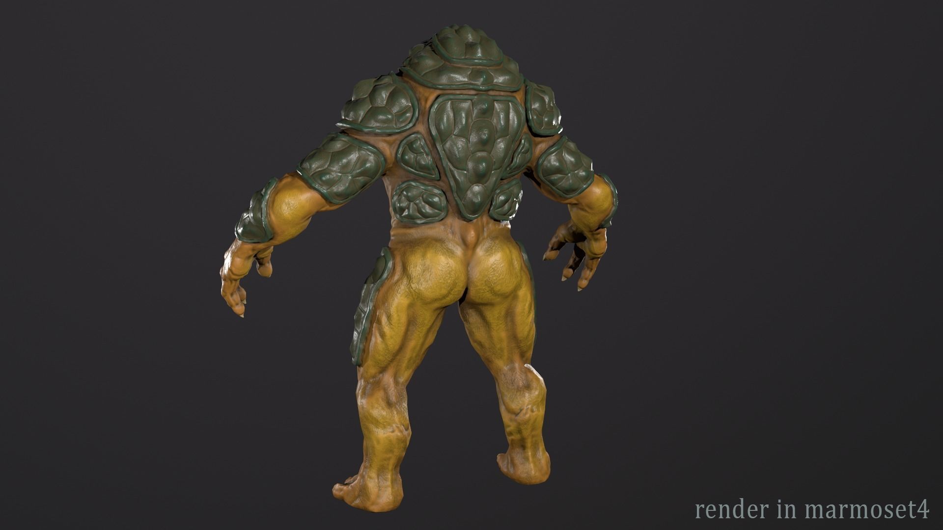 Turtle monster - Game Ready Low-poly 3D model_7