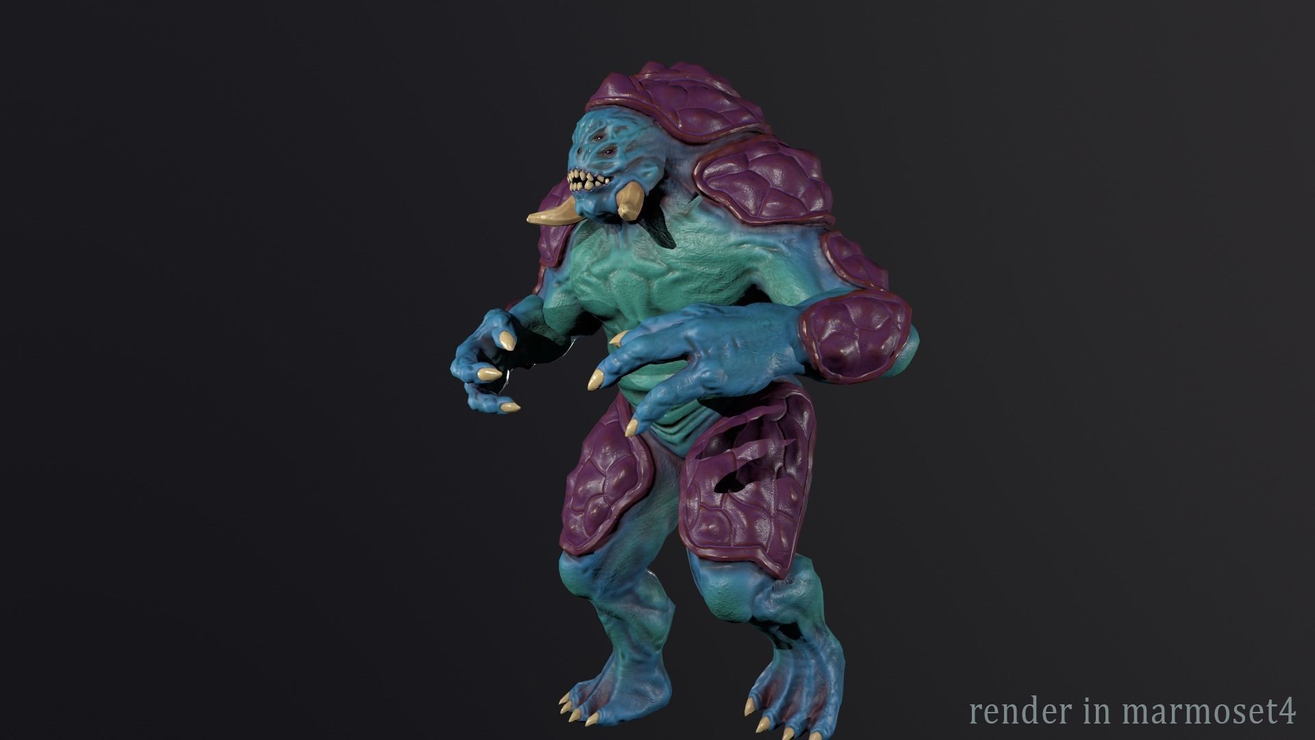 Turtle monster - Game Ready Low-poly 3D model_2