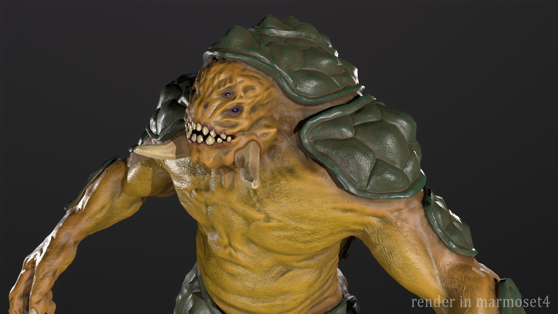 Turtle monster - Game Ready Low-poly 3D model_8