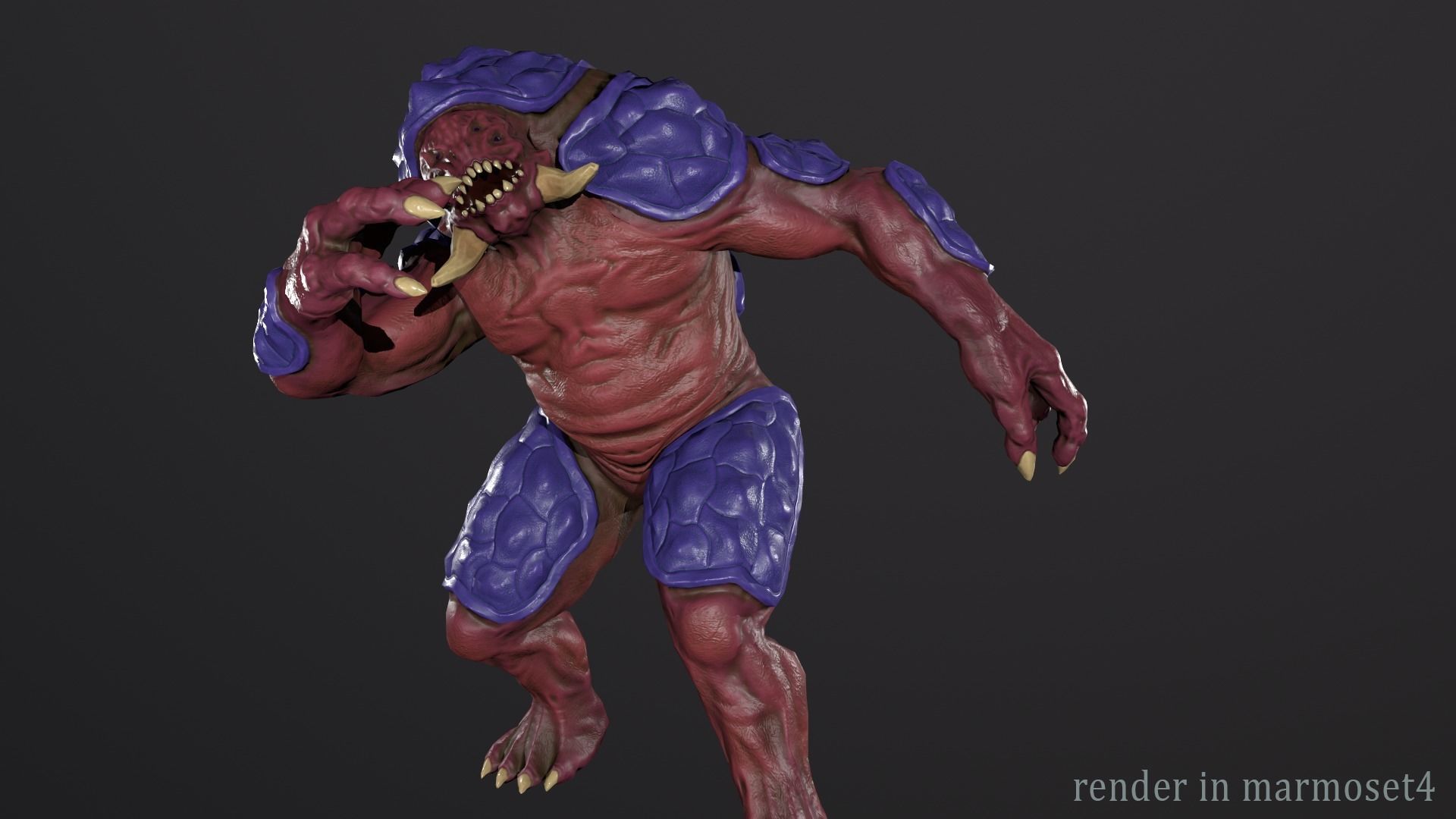 Turtle monster - Game Ready Low-poly 3D model_9