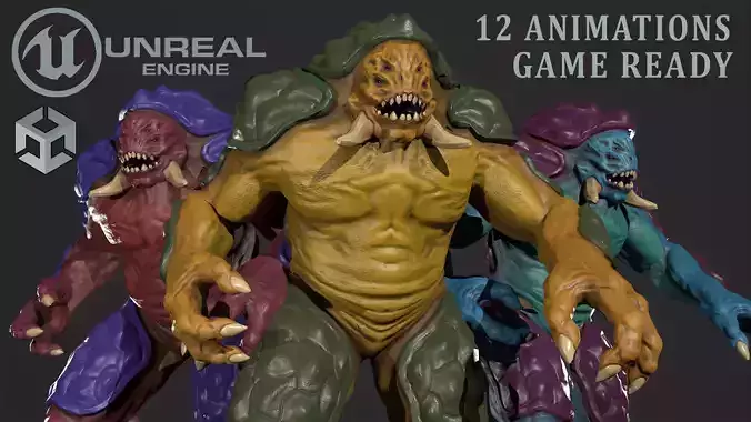 Turtle monster - Game Ready