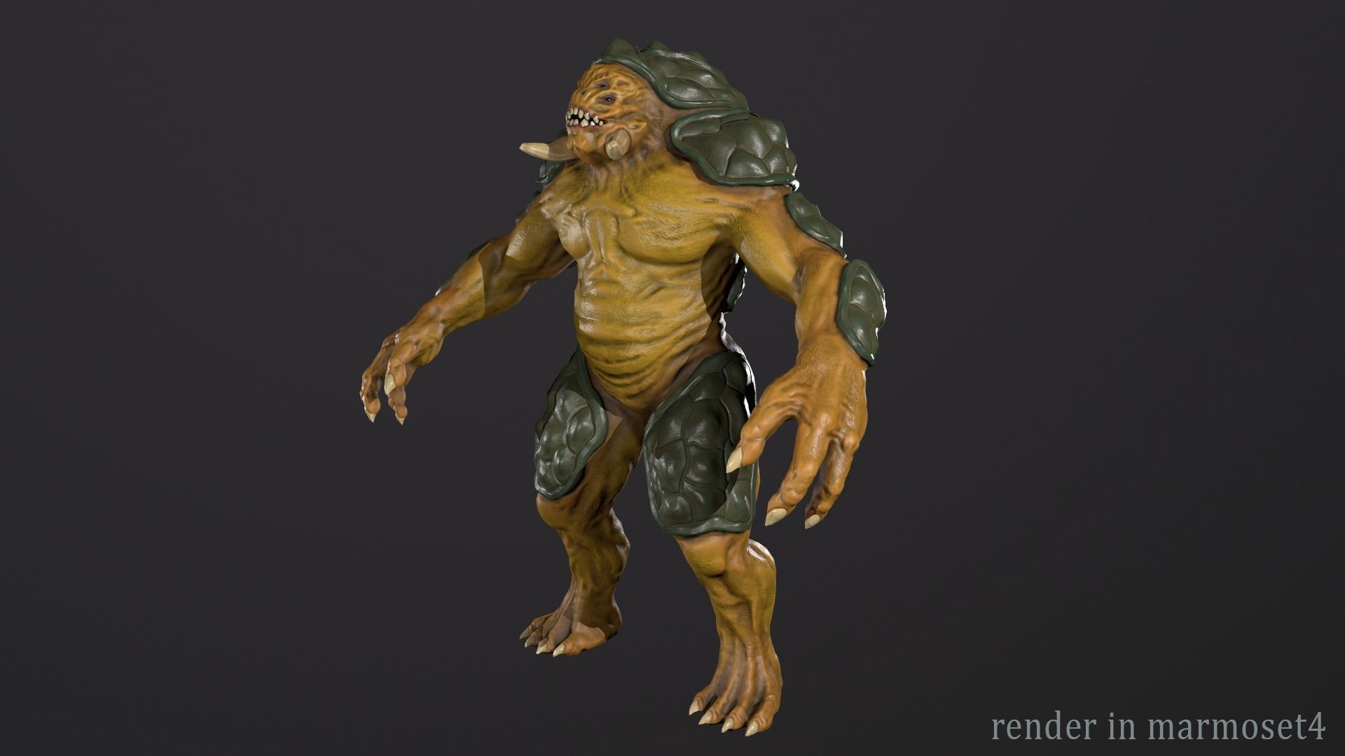 Turtle monster - Game Ready Low-poly 3D model_6