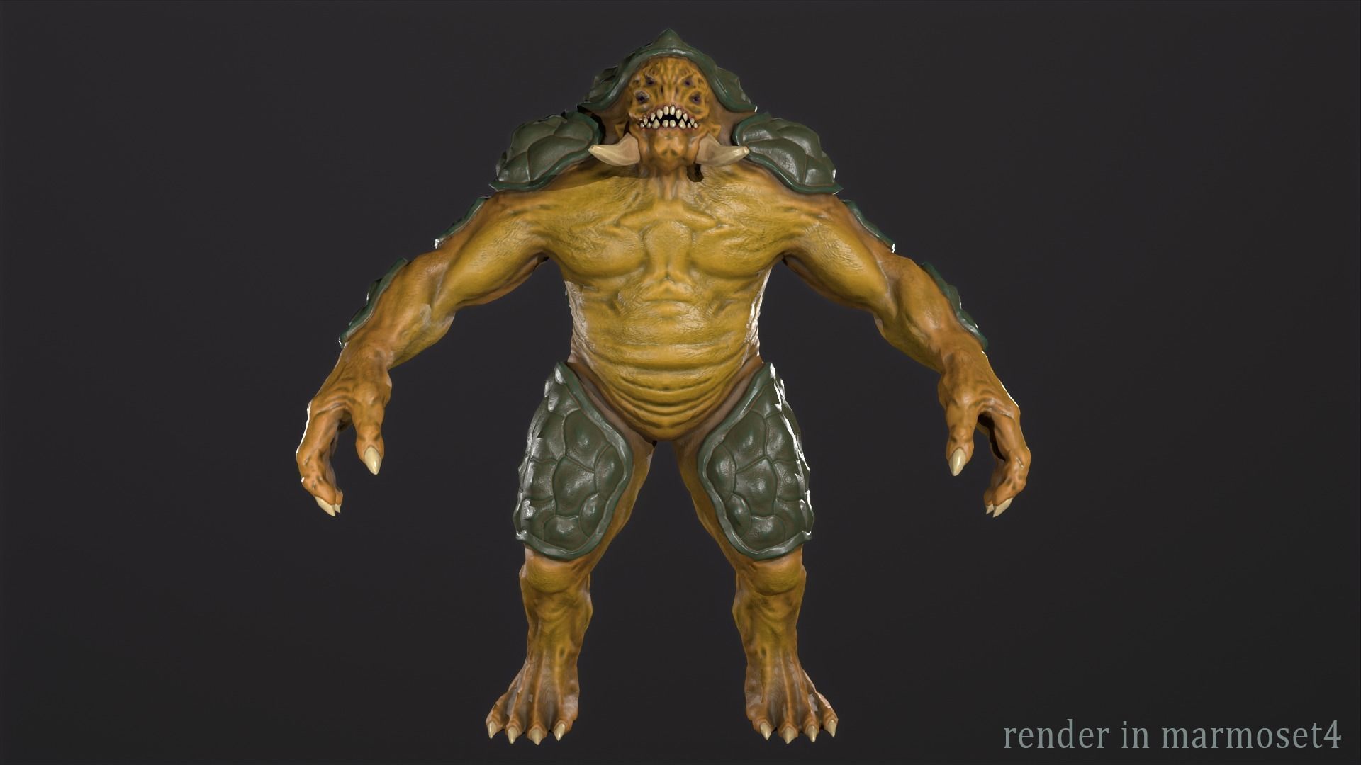 Turtle monster - Game Ready Low-poly 3D model_5