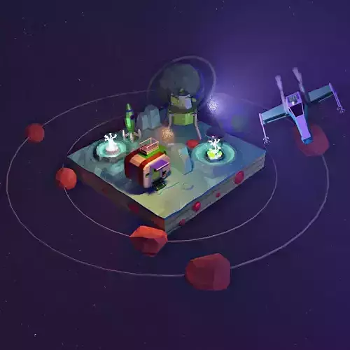 3d space envirenment Low-poly 3D model
