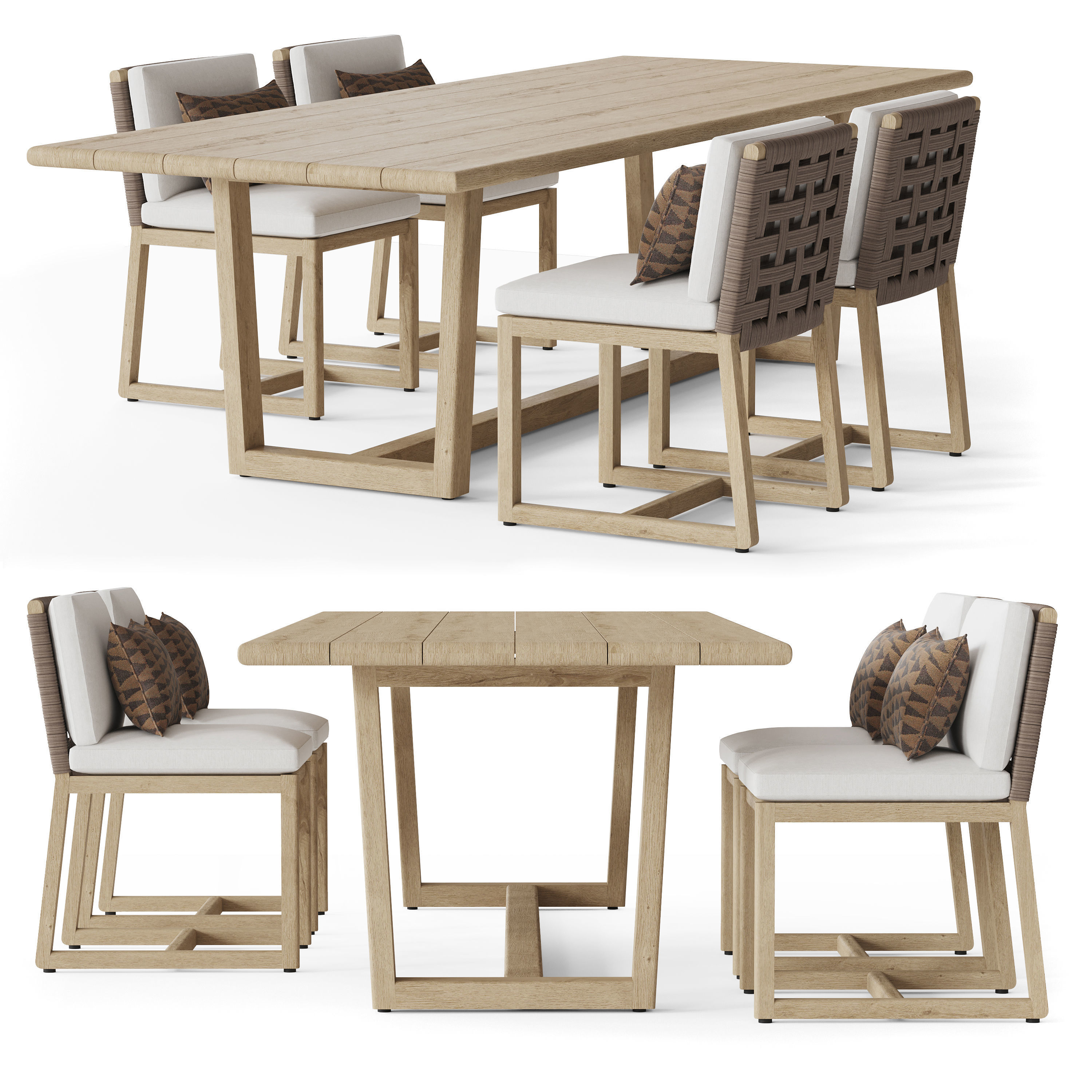 BELIZE TEAK RECTANGULAR DINING TABLE 3D model_2