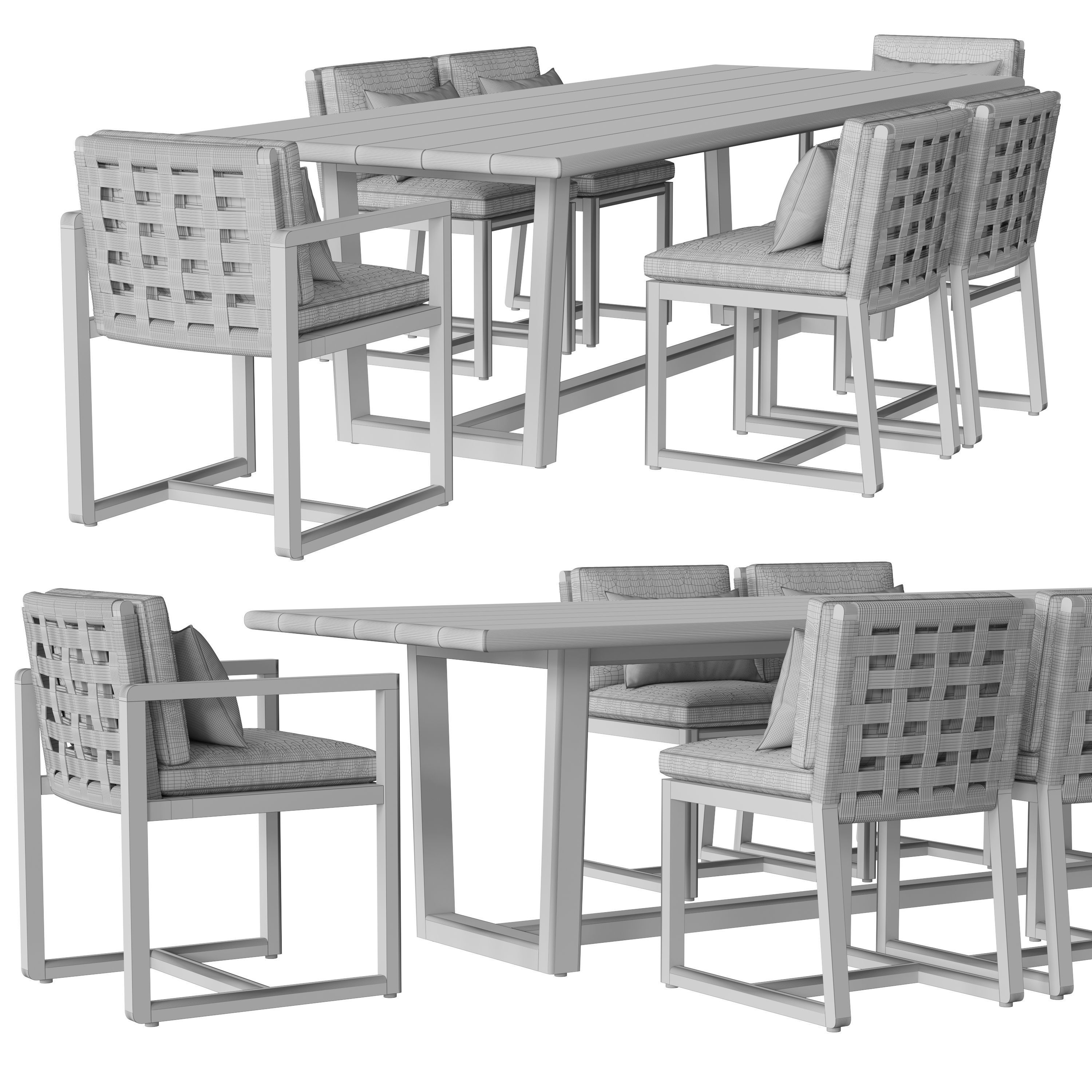 BELIZE TEAK RECTANGULAR DINING TABLE 3D model_3