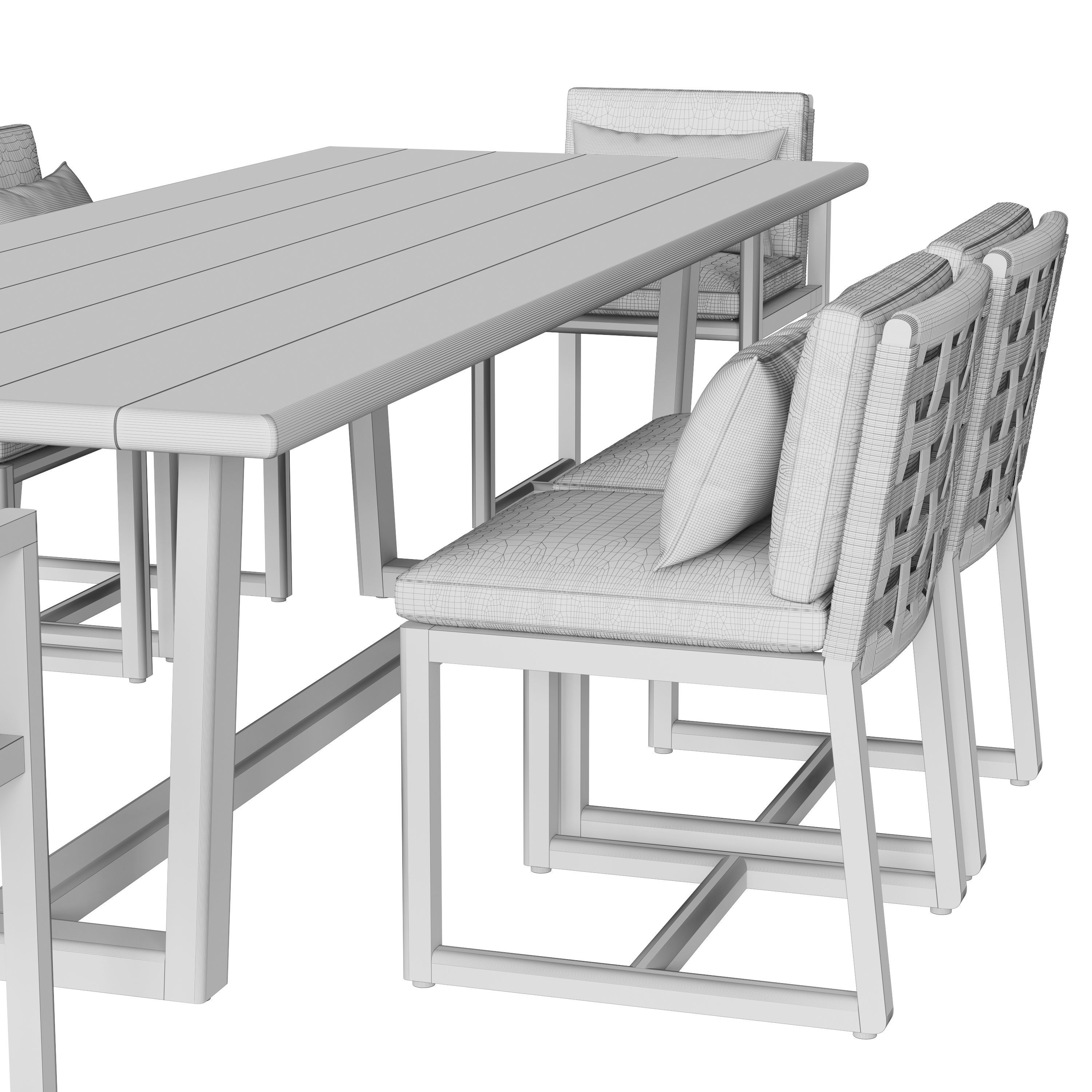 BELIZE TEAK RECTANGULAR DINING TABLE 3D model_4