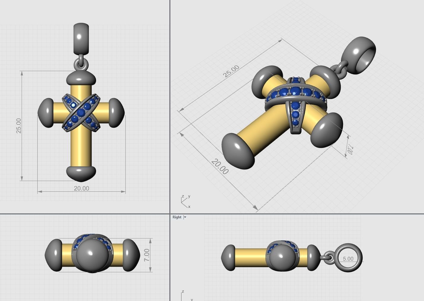Cross Pendant 6 3D print model_5