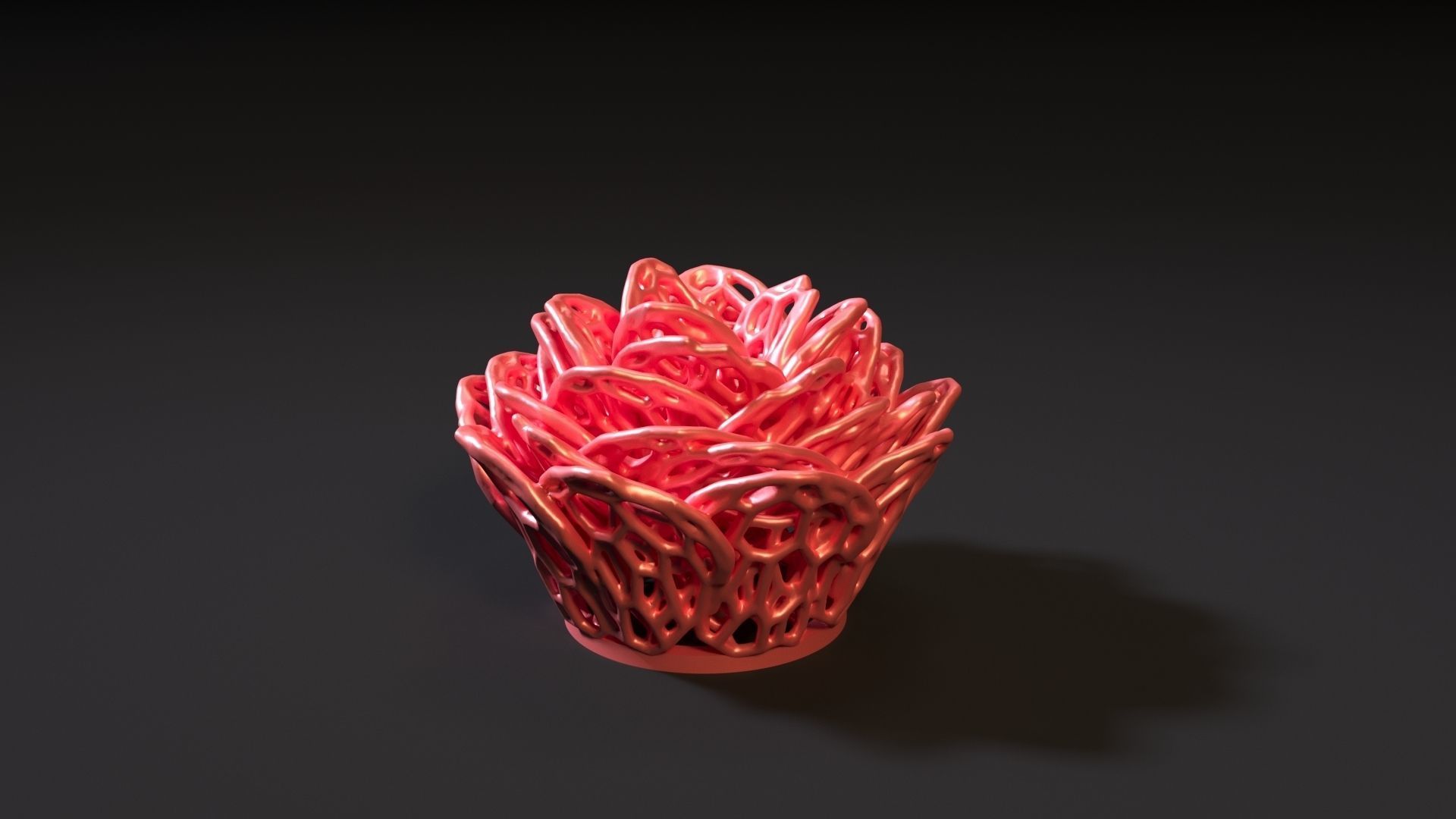 Rose voronoi 3D print model_1