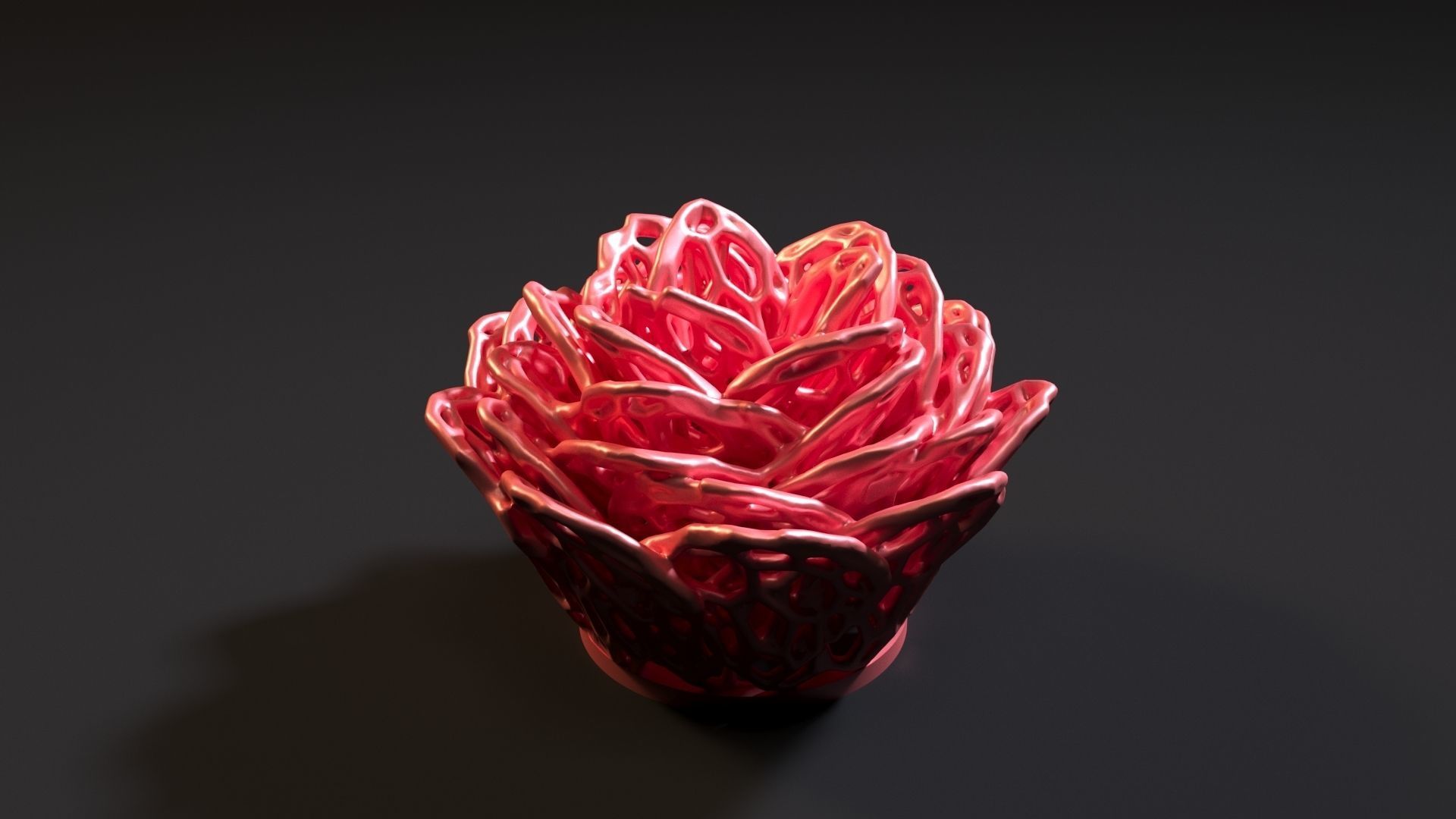 Rose voronoi 3D print model_4