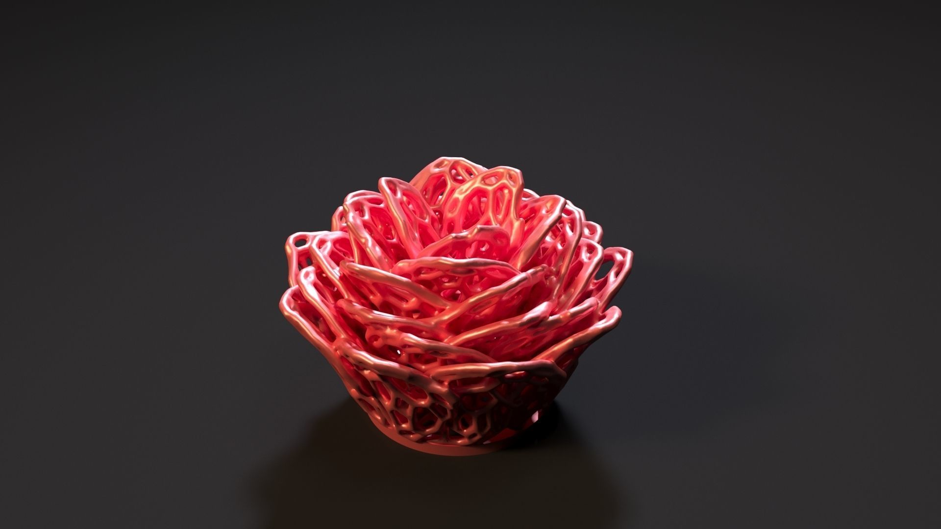 Rose voronoi 3D print model_3