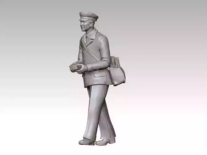 POSTMAN statue of man with briefcase