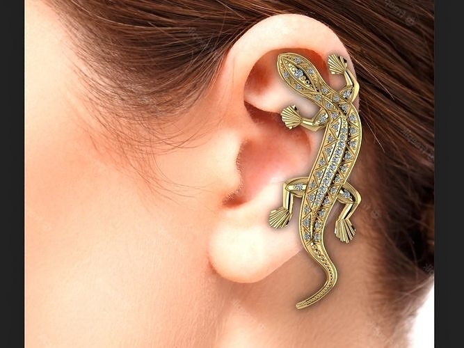 Gecko Ear Cuff Earrings 3D print model 3D print model