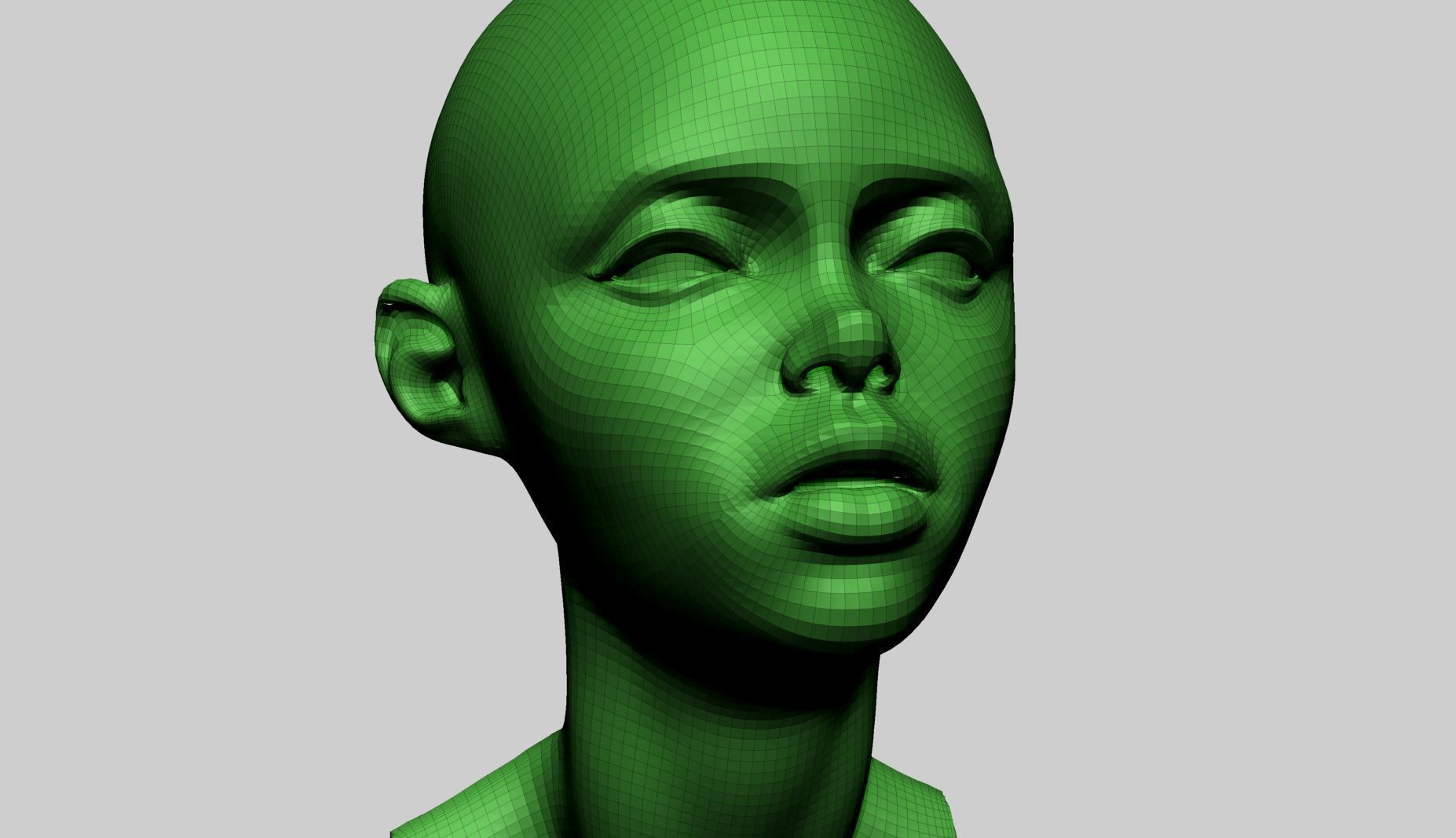 Stylized Female Head D 3D model_11