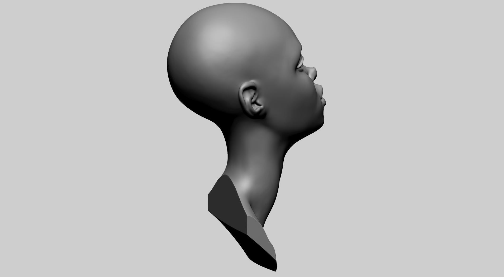 Stylized Female Head D 3D model_2