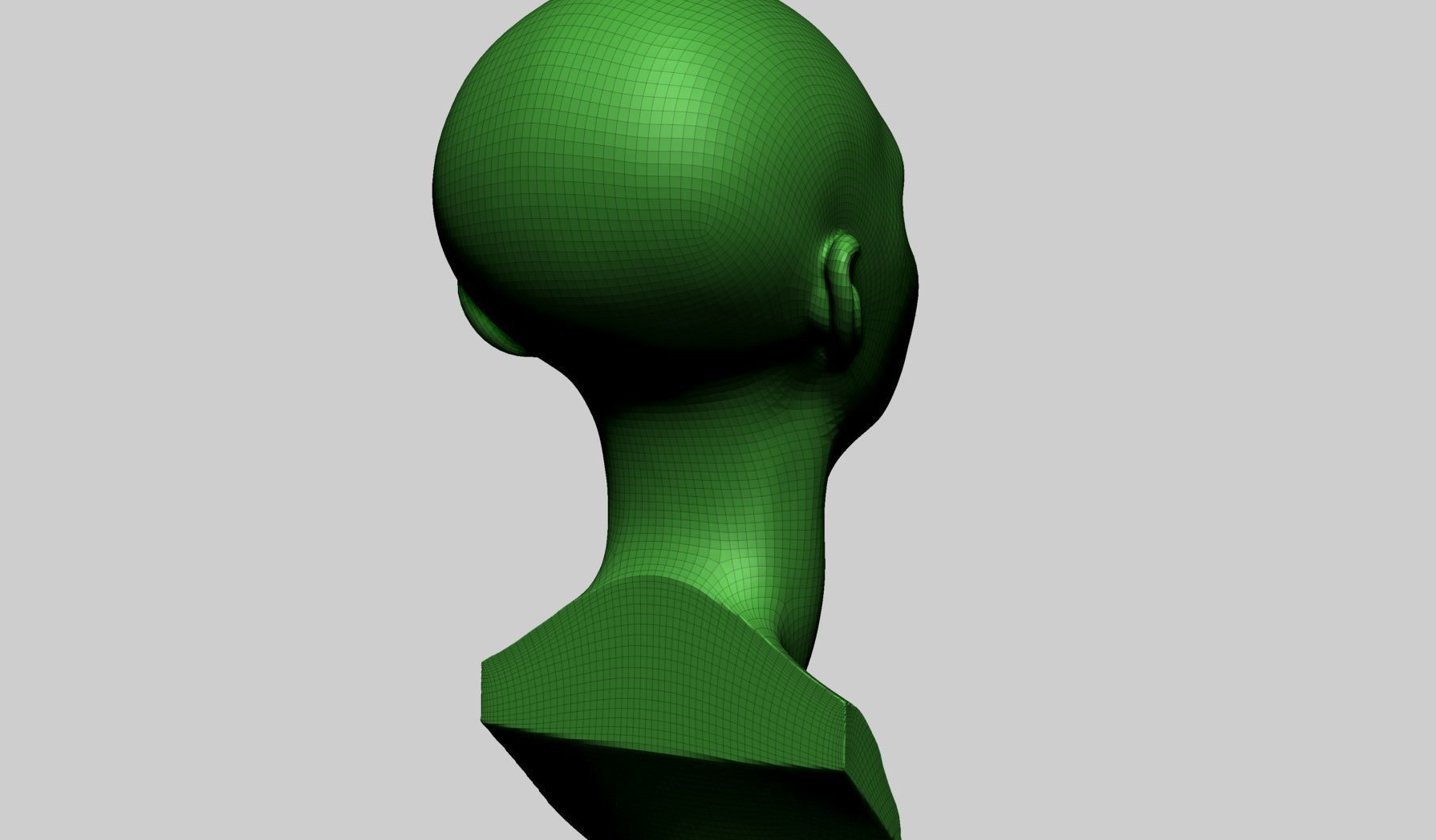 Stylized Female Head D 3D model_13