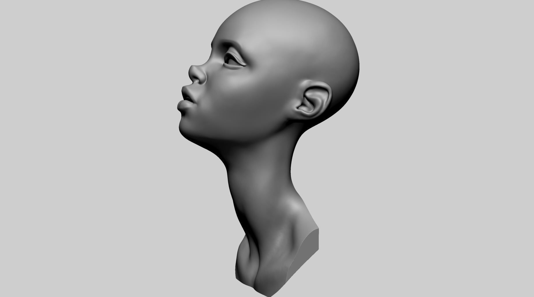 Stylized Female Head D 3D model_5
