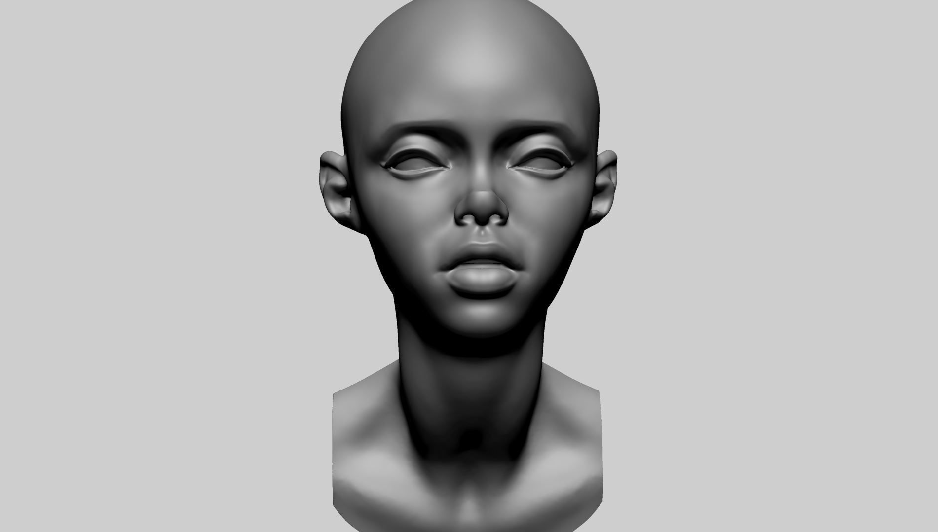 Stylized Female Head D 3D model_7