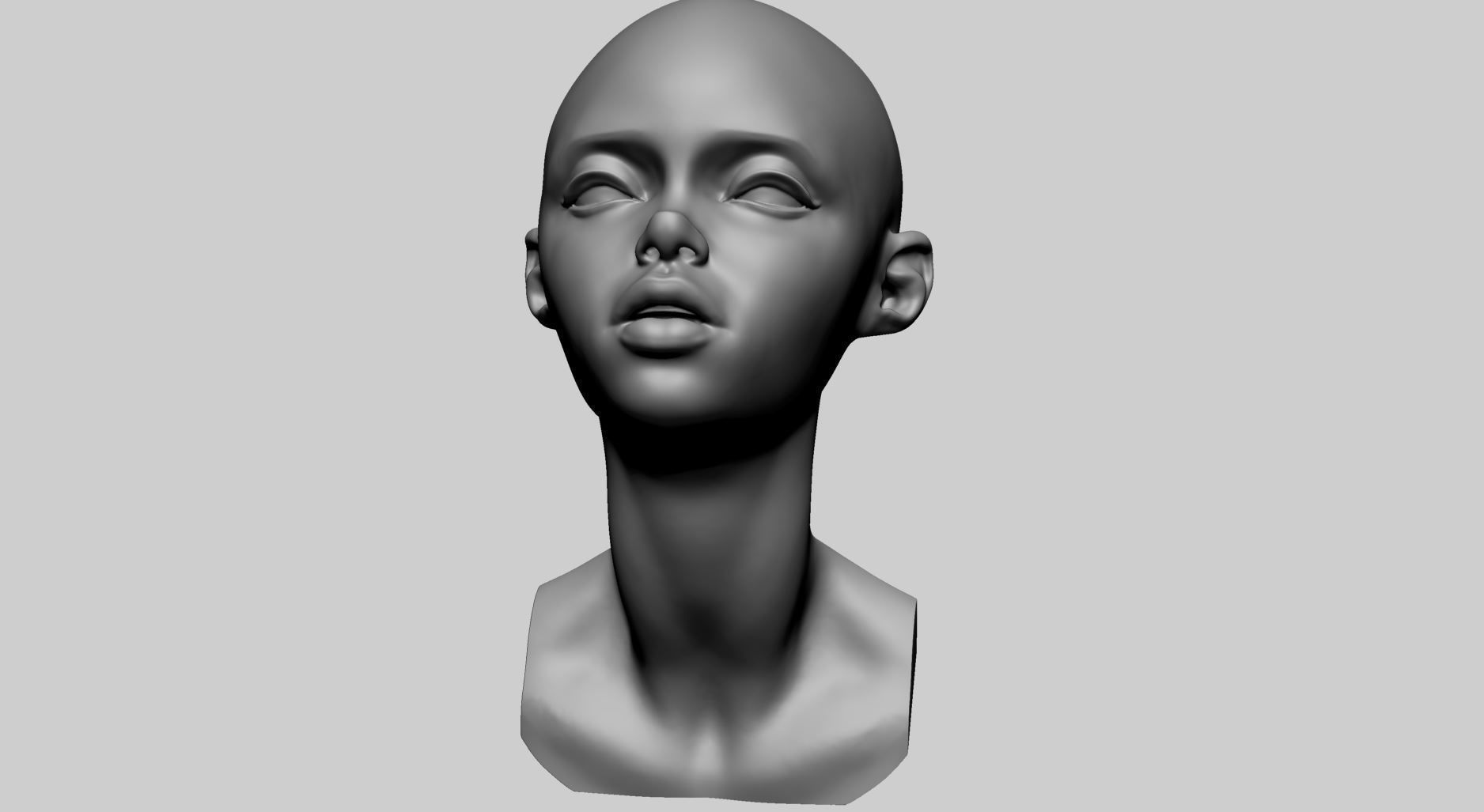 Stylized Female Head D 3D model_6