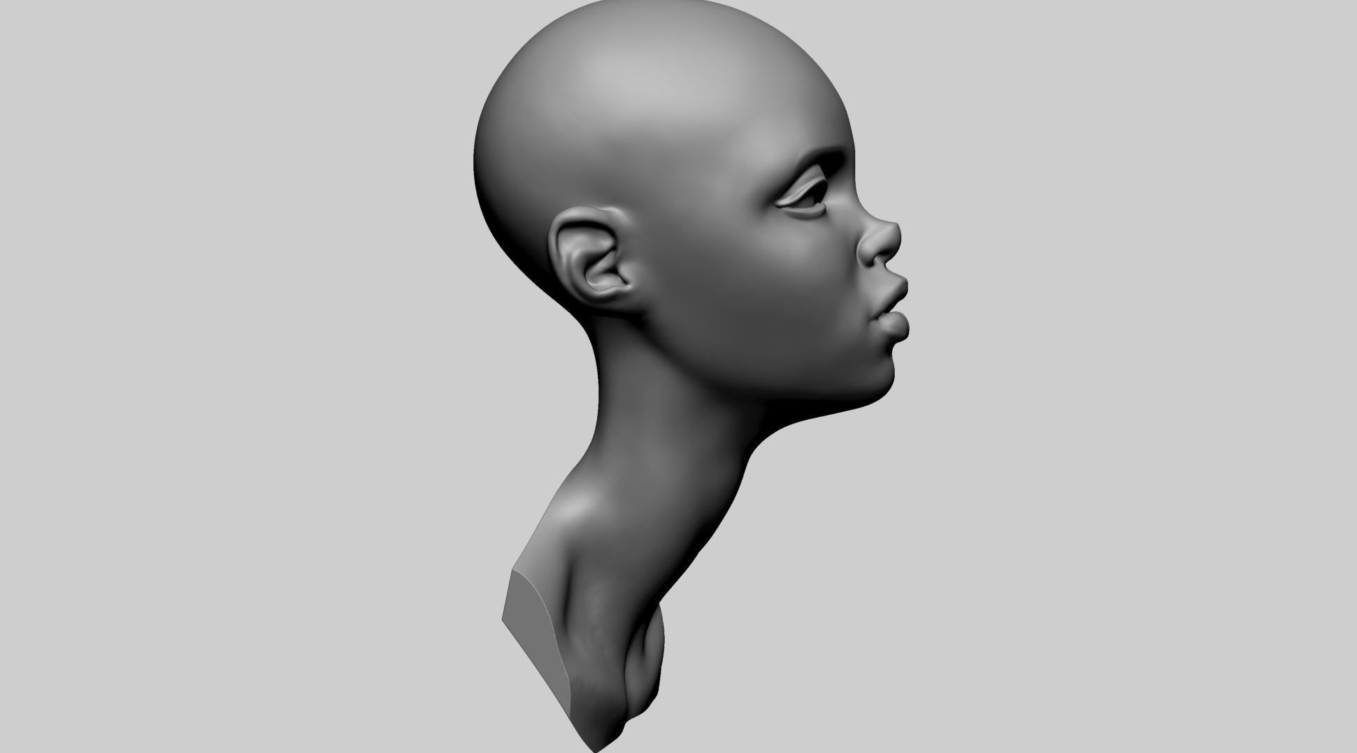 Stylized Female Head D 3D model_1