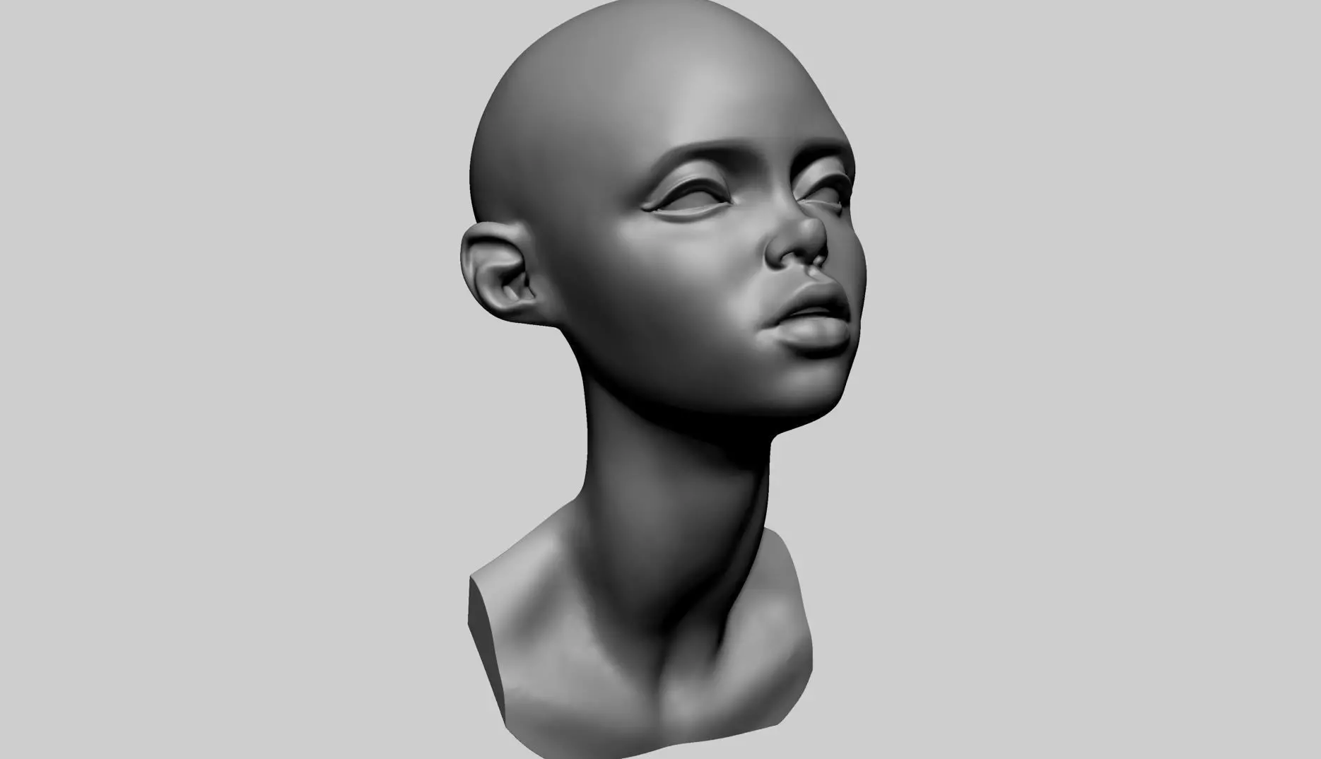 Stylized Female Head D 3D model_0