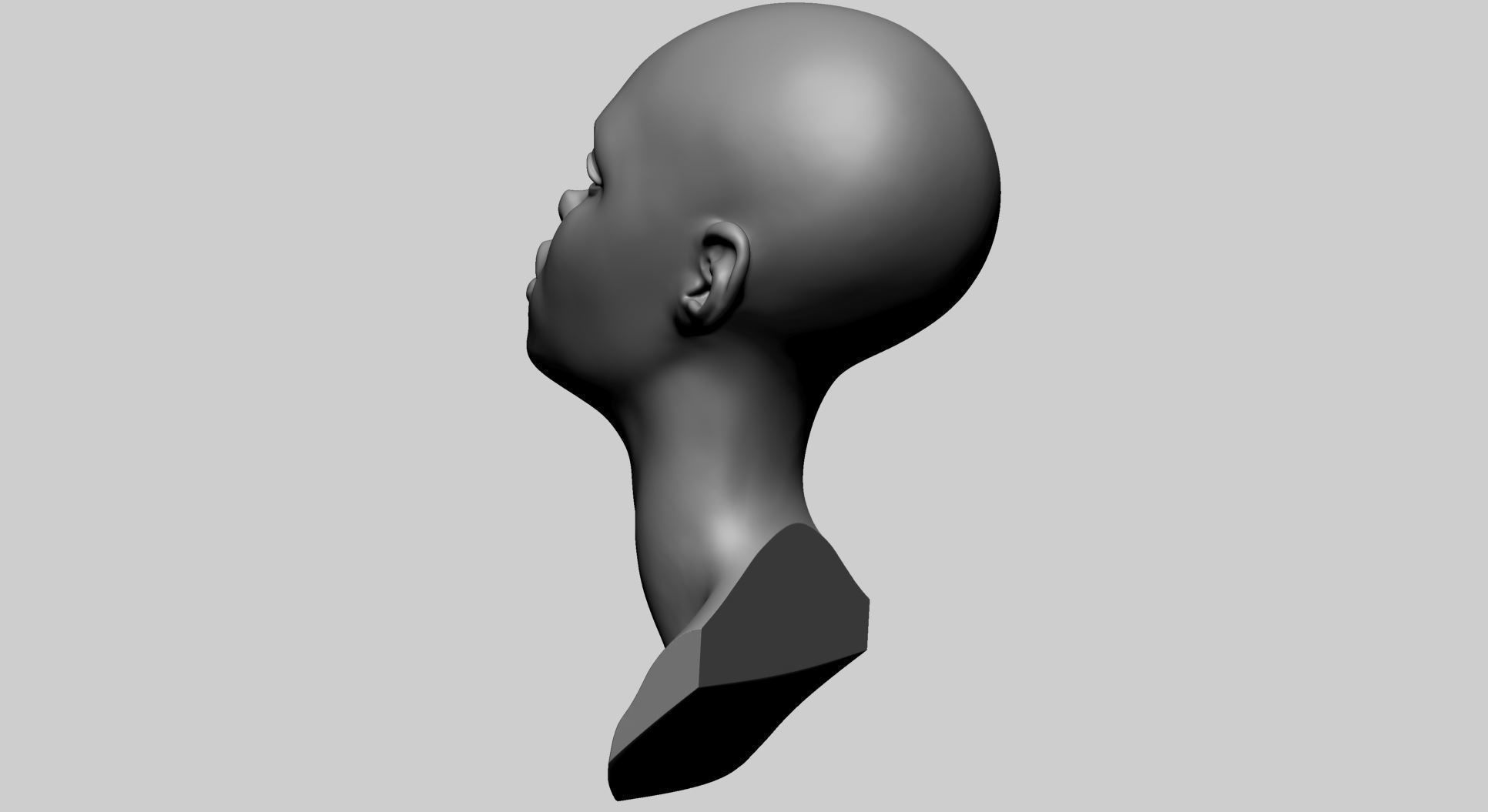 Stylized Female Head D 3D model_4