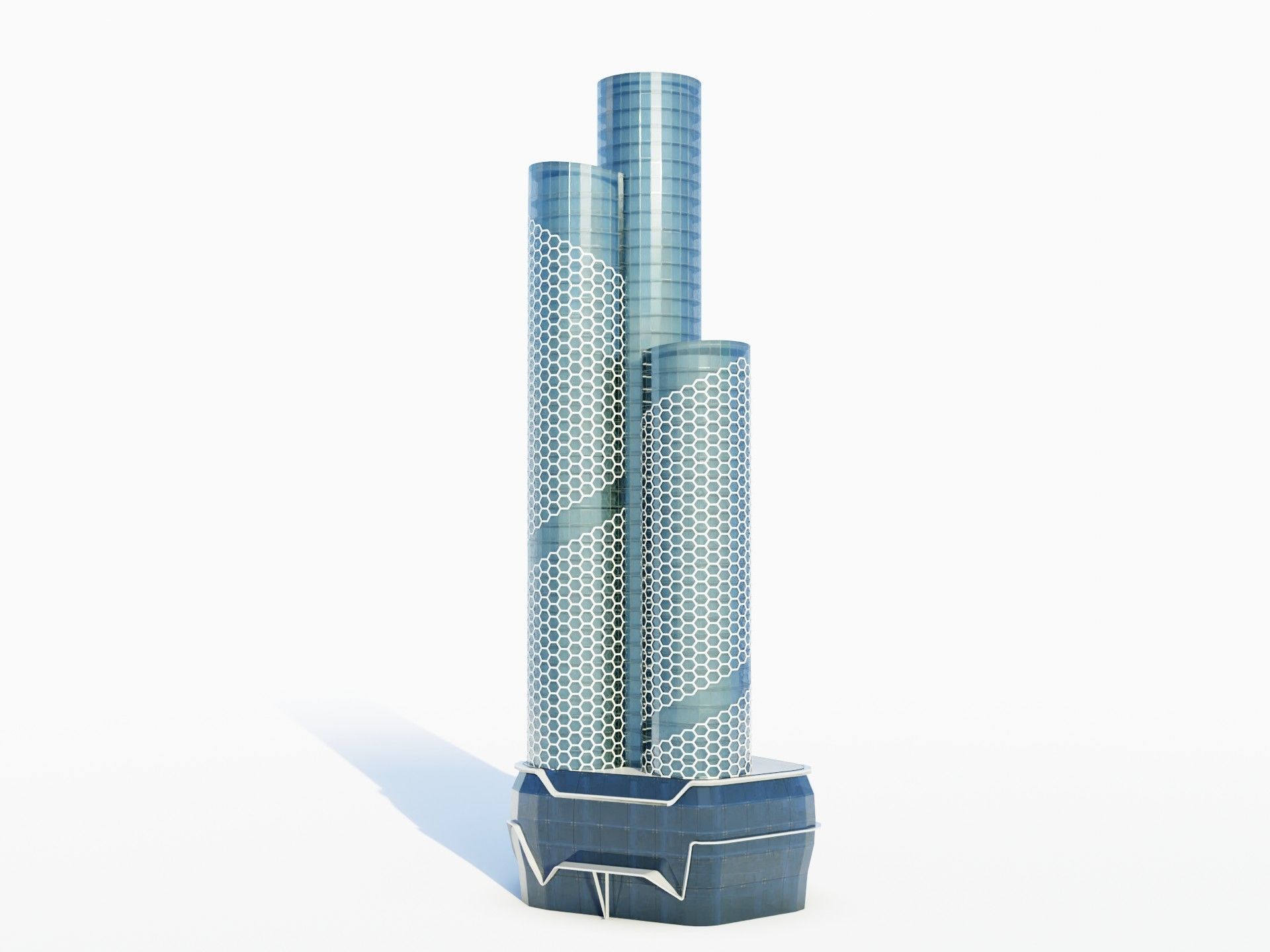 QIMC tower - Qatar doha Low-poly 3D model_1