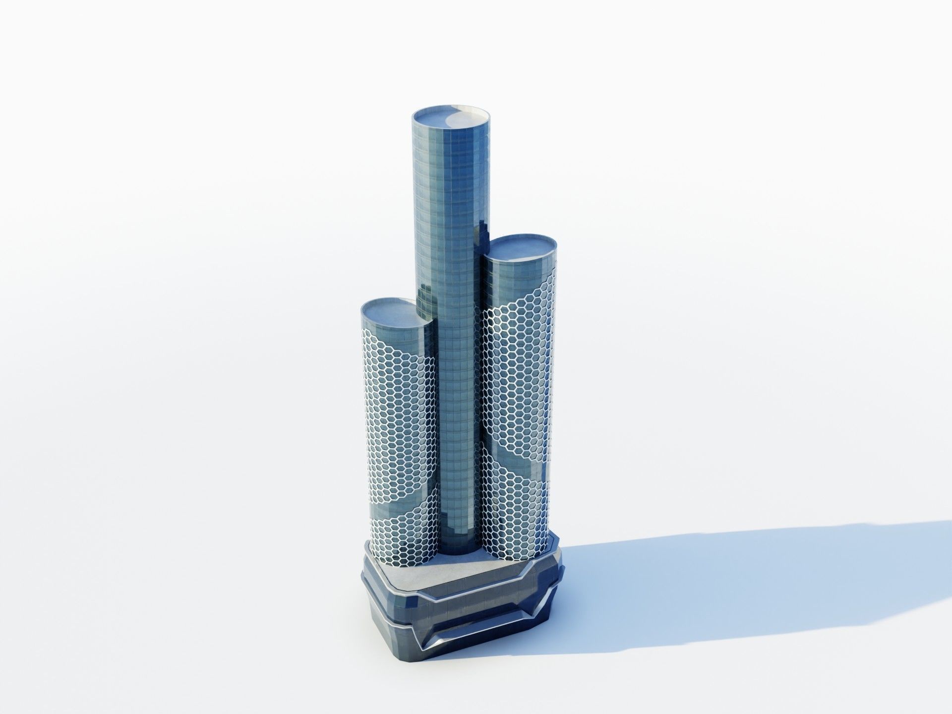 QIMC tower - Qatar doha Low-poly 3D model_2